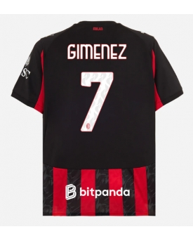 AC Milan Santiago Gimenez #7 Maglia Gara Casa Repliche 2025-26 Maniche Corte AC Milan Santiago Gimenez #7 Maglia Gara Casa Repliche 2025-26 Maniche Corte